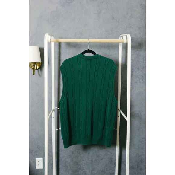 Green Woven Sweater Vest - Picture 2 of 4
